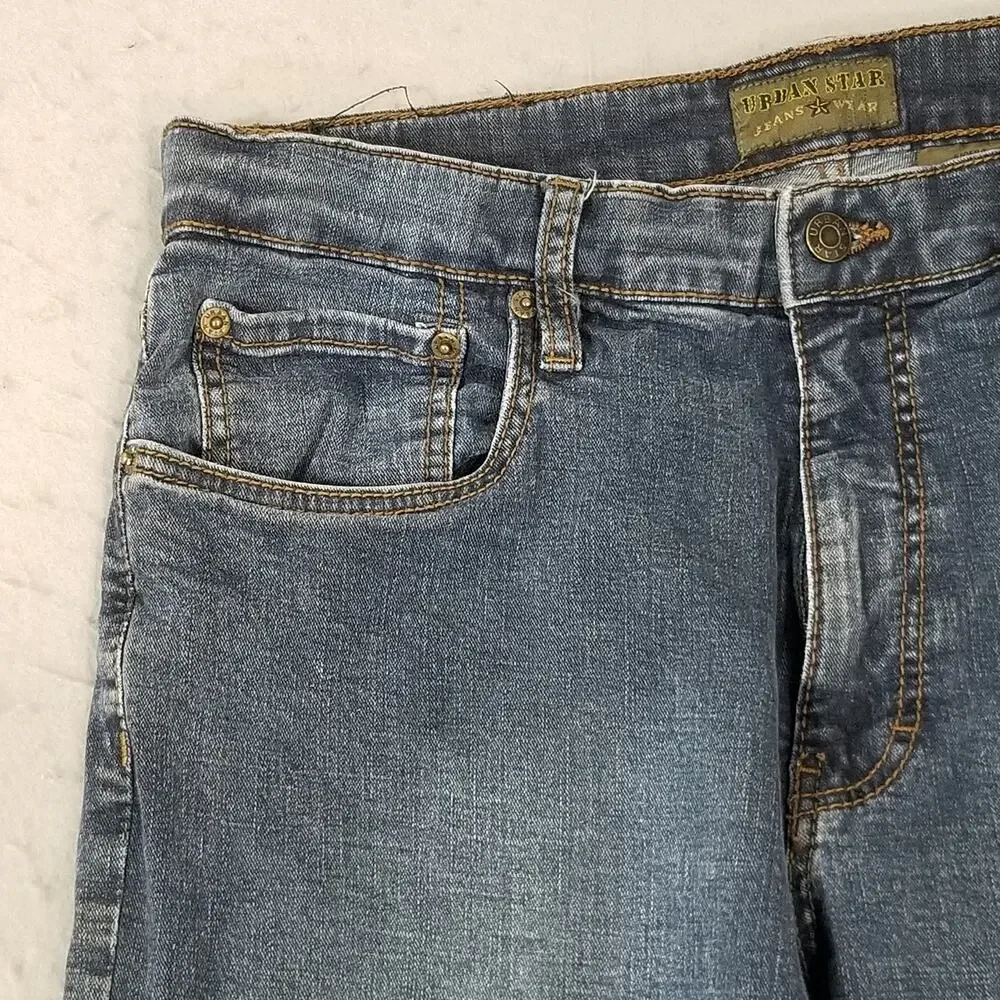 Urban Star Jeans Mens 36x30 Blue Denim Straight Leg Stretch‎ Classic Fit Pants